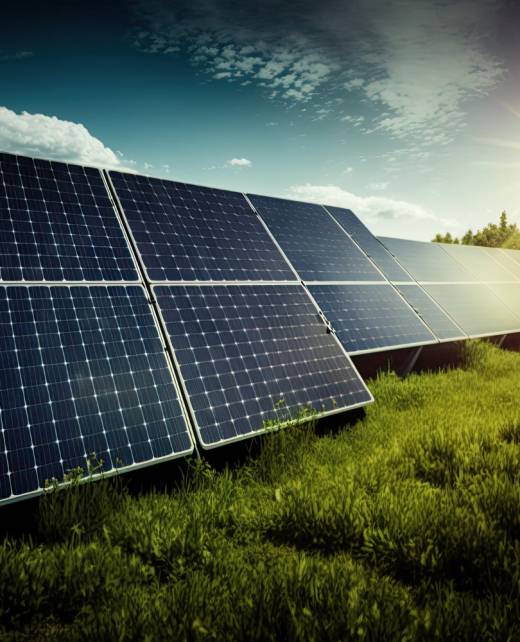 panel energia solar fotovoltaica campo verde limpio concepto energia alternativa ai generativo 1